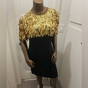 AMAZING VINTAGE sequin Lawrence Kazar dress